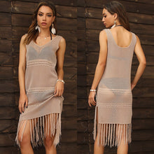 Load image into Gallery viewer, Swim Coverup For Women Crochet Beachwear 2021 Kaftan Dress Bohemian Transparente Hot Summer Swimwear Bikini Cover Up