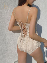 Load image into Gallery viewer, Swim Suit For Women Floral Swimwear 2022 New Bathing Suit High Waisted Bikini Lady Swim Jumpsuit For Female Detachable Sleeves