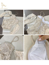 Load image into Gallery viewer, Swim Suit For Women Floral Swimwear 2022 New Bathing Suit High Waisted Bikini Lady Swim Jumpsuit For Female Detachable Sleeves