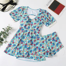 Load image into Gallery viewer, Swimdress Swimsuit for Women Swimwear with Shorts Green Blue Lovely Bandage Bathing Suits Woman 2021 Plus Size Swim Wear M-5XL