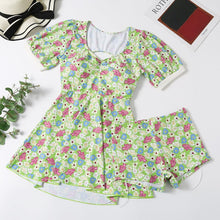 Load image into Gallery viewer, Swimdress Swimsuit for Women Swimwear with Shorts Green Blue Lovely Bandage Bathing Suits Woman 2021 Plus Size Swim Wear M-5XL