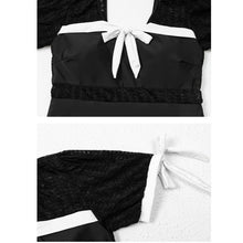 Load image into Gallery viewer, Swimdress Women One Piece Swimsuit Plus Size 2021 New Summer Short Sleeve Bow Black Swimwear Beach Skirt Bathing Suit 3XL-9XL