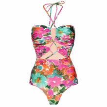 Load image into Gallery viewer, Swimsuit With Skirt Two Pieces Tankini Summer Beach Sun Protection Print Floral Tie Dye Push Up Micro Women&#39;s Suit Surf Wear