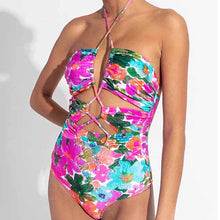 Load image into Gallery viewer, Swimsuit With Skirt Two Pieces Tankini Summer Beach Sun Protection Print Floral Tie Dye Push Up Micro Women&#39;s Suit Surf Wear