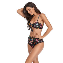 Load image into Gallery viewer, Swimsuit Women 2021 High Waist Beachwear Two Piece Set Floral Print Bikini Sexy Bathing Suit Swimwear 2 PC