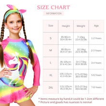 Load image into Gallery viewer, Swimwear Girls dinosaur print Sun Protection Rash Guard Set Kids Girls 2~8 Year Beachwear Long Sleeve Swimsuit Bathing Suits kid