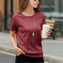 Load image into Gallery viewer, T Shirts Female Soft Cotton Casual Women Tops Shirts Summer T-Shirt Elastic 2020 Short Sleeve undershirt Ladies Tshirt harajuku
