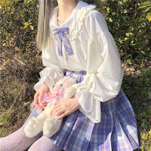 Load image into Gallery viewer, Teen Girls Uniform Shirts White for Women 2022 Sweet Fungus Tops Long Sleeve Single Breasted JK Blouses Spring Japanese