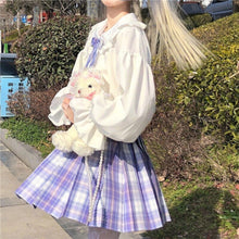 Load image into Gallery viewer, Teen Girls Uniform Shirts White for Women 2022 Sweet Fungus Tops Long Sleeve Single Breasted JK Blouses Spring Japanese