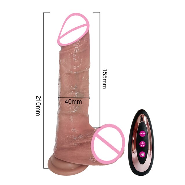 Telescopic Vibrating Thrusting Realistic Dildo Female Masturbation With Suction Cup Heating Penis Remote Control Dick For Women
