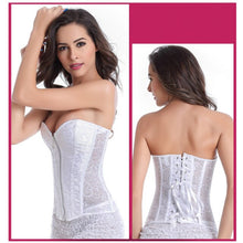 Load image into Gallery viewer, Temperament And Interest Clothing Steel Boned Underbust Corset Black Zipper Lace Corset Strapless Wedding Dress Bride Cosplay