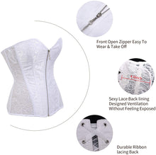 Load image into Gallery viewer, Temperament And Interest Clothing Steel Boned Underbust Corset Black Zipper Lace Corset Strapless Wedding Dress Bride Cosplay