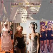Load image into Gallery viewer, Temperament And Interest Clothing Steel Boned Underbust Corset Black Zipper Lace Corset Strapless Wedding Dress Bride Cosplay