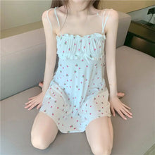 Load image into Gallery viewer, Temperament Floral Suspender Nightdress Female Spring And Summer New Dress Girl Soft Girl Strap Sexy A-line Skirt Sleepwear Wome