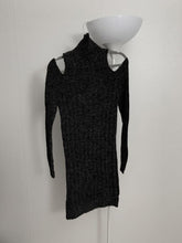 Load image into Gallery viewer, Temperament Slim Off The Shoulder Long Sleeve Twist Turtleneck Knitted Dress Women Wild Robe Femme Sexy Elegant Solid Retro Hip