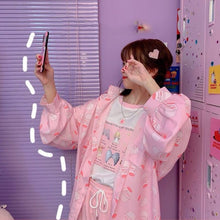 Load image into Gallery viewer, The New Summer 2021 Kawaii Blouse Women  Long Sleeve Cute Top Loose Women Shirts Korean Style Fashion Print Button Up Shirt Kpop