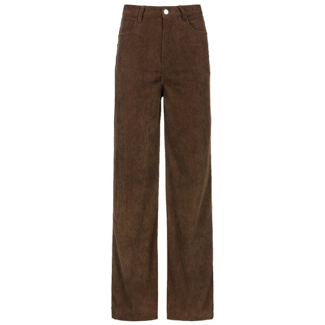 The United States New Retro Super Light Core Velvet Slacks, Brown Wide Leg Pants, Street Style Comfortable Jeans