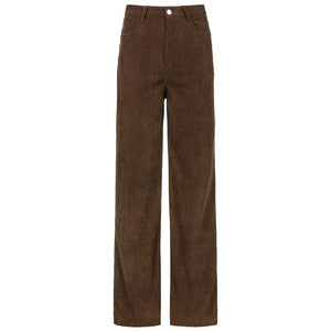 The United States New Retro Super Light Core Velvet Slacks, Brown Wide Leg Pants, Street Style Comfortable Jeans
