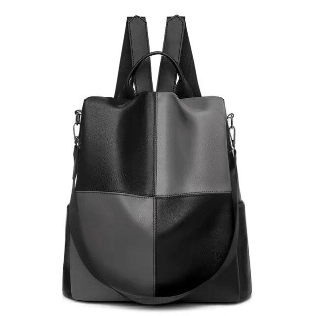 The new backpack trendy fashion simple female bag hit color one-shoulder handbag