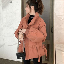 Load image into Gallery viewer, Thick Down Cotton Women&#39;s Jacket Solid Woman Coat Drawstring Design Cotton-Padded Clothes Zipper Female Parka Short Women Jacket
