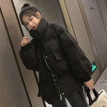 Load image into Gallery viewer, Thick Down Cotton Women&#39;s Jacket Solid Woman Coat Drawstring Design Cotton-Padded Clothes Zipper Female Parka Short Women Jacket