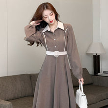 Load image into Gallery viewer, Thickened Dress Early Spring and Autumn 2021 New Shirt Skirt Light Luxury Noble High-end Temperament Dress Long Sleeve Dress
