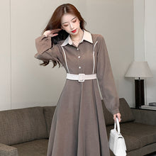 Load image into Gallery viewer, Thickened Dress Early Spring and Autumn 2021 New Shirt Skirt Light Luxury Noble High-end Temperament Dress Long Sleeve Dress