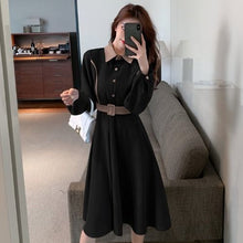 Load image into Gallery viewer, Thickened Dress Early Spring and Autumn 2021 New Shirt Skirt Light Luxury Noble High-end Temperament Dress Long Sleeve Dress