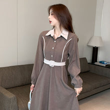 Load image into Gallery viewer, Thickened Dress Early Spring and Autumn 2021 New Shirt Skirt Light Luxury Noble High-end Temperament Dress Long Sleeve Dress