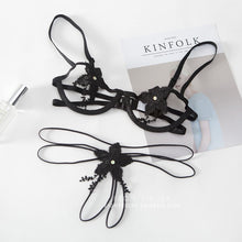 Load image into Gallery viewer, Thin Cup Transparent Lace Embroidery Flower Bra Sets Sexy Underwear Woman Open Crotch Panties Lingerie Set Lenceria Encaje