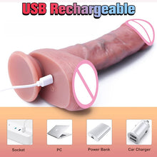 Load image into Gallery viewer, Thrusting Realistic Dildo Vibrator Heating Vibrators Feels Like Skin Suction Cup Penis Remote Control Adult Sex Toys  for Women