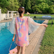 Load image into Gallery viewer, Tie Dye Swimsuit with Cover Up Three Pieces Swimwear for Women Tankini Sets 2021 New Summer Large Size Bathing Suits Plus Size