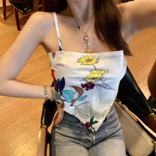 Load image into Gallery viewer, Top Women&#39;s T-shirt Shoulder Cami Bra Slim Tanks Top Women Printing Blouse Clothing Camisoles Spaghetti Strap Streetwear Top