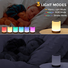 Load image into Gallery viewer, Touch Lamp LED Table Lamp Bedside Lamp RGB Table Lamp Bedroom Lamp with Touch Sensor Portable Desk Lamp RGB Light for Kids Gifts