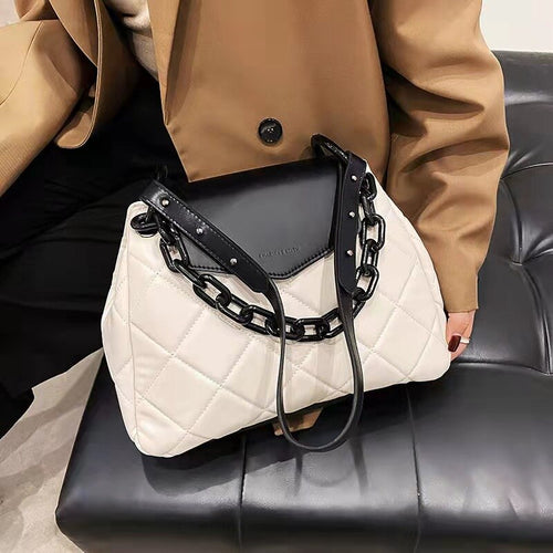 Treliça grande corrente das senhoras tote bags nova qualidade couro do plutônio bolsas de grife feminina moda ombro mensage