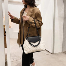 Load image into Gallery viewer, Treliça grande corrente das senhoras tote bags nova qualidade couro do plutônio bolsas de grife feminina moda ombro mensage