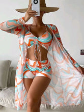 Load image into Gallery viewer, Tropical High Waist Bikinis 2023 Sexy 3Piece Bikini Set Cover Up Swimsuit for Women Long Sleeve Swimwear Beach Wear Bathing Suit