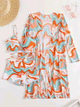 Load image into Gallery viewer, Tropical High Waist Bikinis 2023 Sexy 3Piece Bikini Set Cover Up Swimsuit for Women Long Sleeve Swimwear Beach Wear Bathing Suit