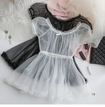 Load image into Gallery viewer, Tulle Temptation Sexy Lingerie Princess Dress Sexy Sleepwear Word Shoulder Mesh Tutu Night Dress Nightgowns Women