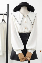 Load image into Gallery viewer, Turn-Down Collar Women Shirts Summer New 2021 Button Long-Sleeved Elegant Office Lady Solid Pearl Outwear Coats Tops