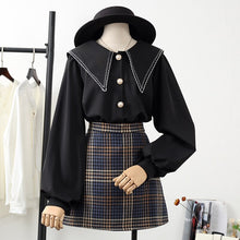 Load image into Gallery viewer, Turn-Down Collar Women Shirts Summer New 2021 Button Long-Sleeved Elegant Office Lady Solid Pearl Outwear Coats Tops