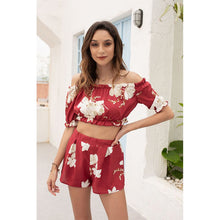 Load image into Gallery viewer, Two Piece For Women Clothing 2021 Summer Sexy Off Shoulder  2 Pcs Beach Vacation Outfit Short Sets