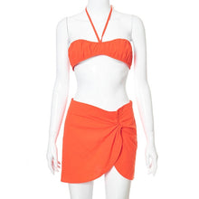Load image into Gallery viewer, Two Piece Set Women Skirt 2021 Summer Sexy Halter Crop Top And Mini Skirts Suits Vacation Outfits Beach Club Party Dress Sets