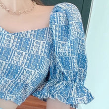 Load image into Gallery viewer, Two Piece Sets Women Niche French Sweet Temperament Puff Sleeve Top + Irregular Skirt Suits Ensembles Femme Conjuntos De Vestido