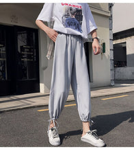 Load image into Gallery viewer, Two-Way Wide-Leg Pants Women&#39;s Cropped Summer Loose Light Harajuku Pantalon Femme Trousers Women Sweatpants Streetwear Plus Size