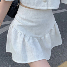 Load image into Gallery viewer, Two-piece Sets Women Bubble Short-sleeve Crop Top Female + High Waist Thin A-line Skirt Ensembles Femme 2021 Conjuntos De Mujer