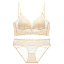 Load image into Gallery viewer, U Shaped Bra Set Open Back Underwear Women&#39;s Rimless French Sexy Lace Thin Invisible Lingerie