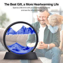 Load image into Gallery viewer, Moving Sand Art Picture Round Glass 3D Hourglass Deep Sea Sandscape In Motion Display Flowing Sand Frame 7/12inch For home Decor