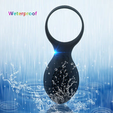 Load image into Gallery viewer, USB Charging Silicone Lock Ring Husband and Wife Share Masturbation Device Men&#39;s Delayed Vibration Collar Adult Products Sex Toy