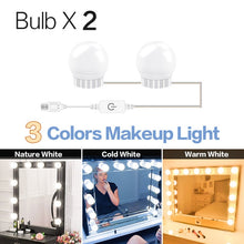 Load image into Gallery viewer, USB LED 12V Makeup Lamp Wall Light Beauty 2 6 10 14 Bulbs Kit For Dressing Table Stepless Dimmable Hollywood Vanity Mirror Light